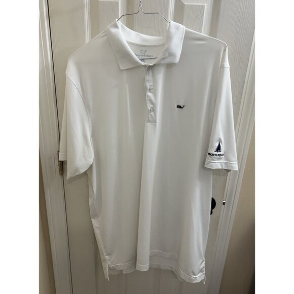 vineyard vines Solid White performance  Polo Shirt Mens 2XL Rock Ridge Logo - Picture 1 of 10